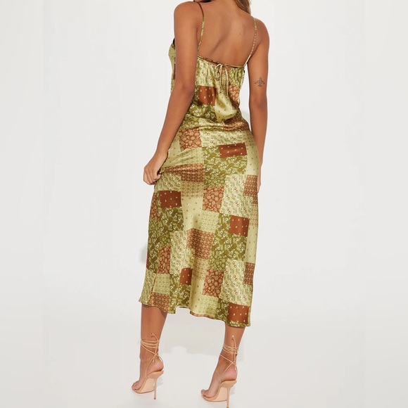 Nwt Fashion Nova Multicolored Midi Slip Dress Cocktail Night Out - Picture 2 of 4